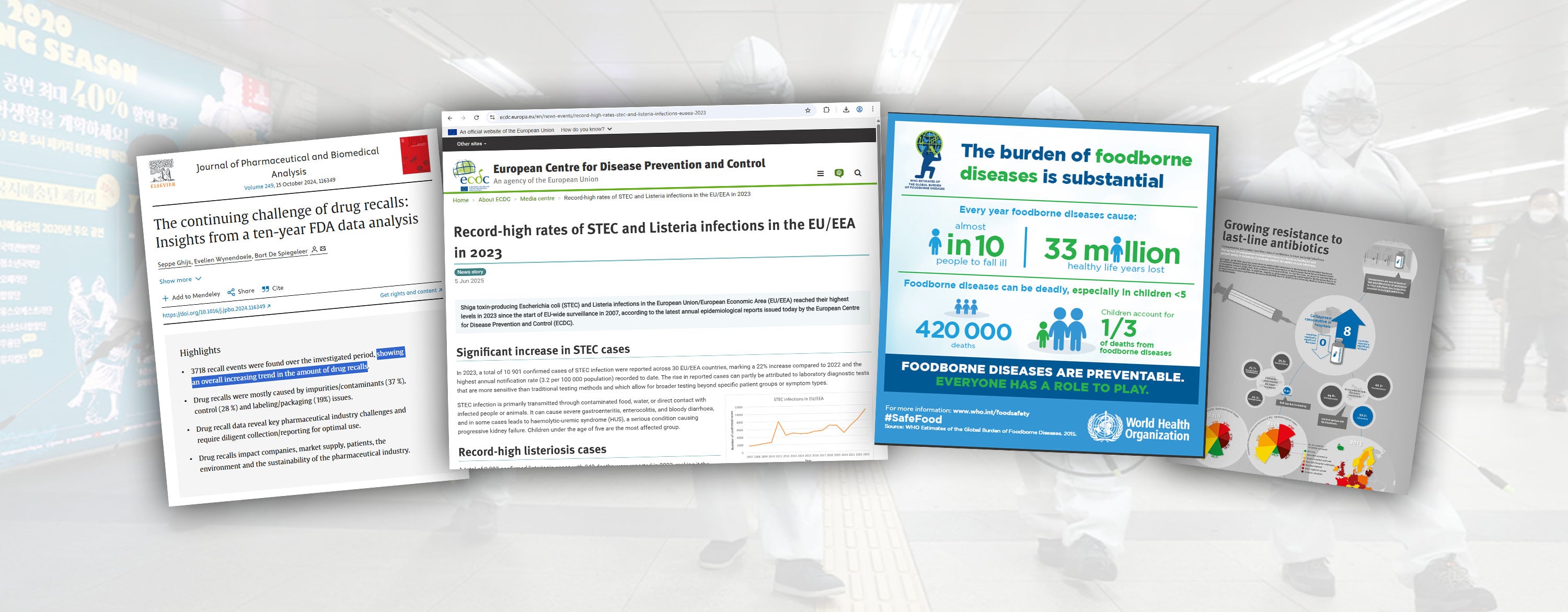 News articles on contamination risks and diseases on the rise