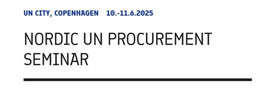 Nordic UN Procurement Seminar, 10-11 June 2025